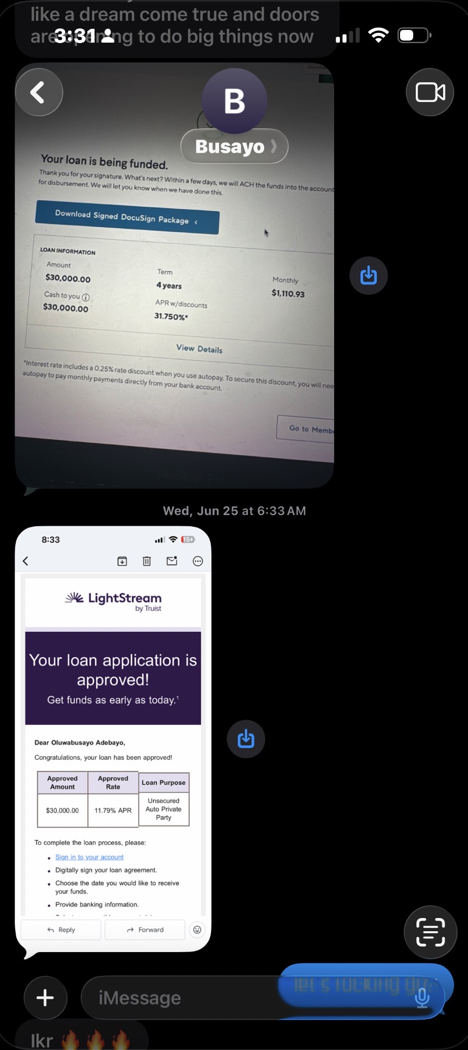 $30,000 LightStream Funded — Busayo